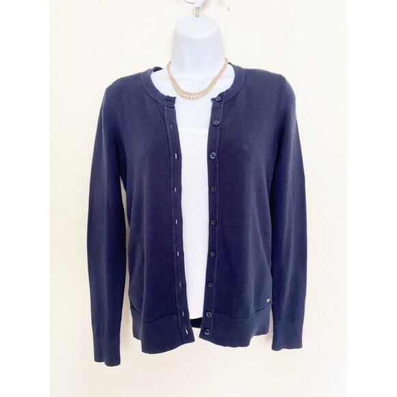 TOMMY HILFIGER Blue Embroidered Lace Cardigan, XS - Picture 4 of 11